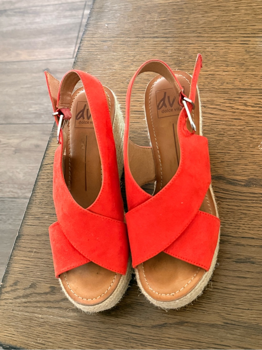 dv by Dolce Vita Red Suede Slingback Sandals - Picture 8 of 10
